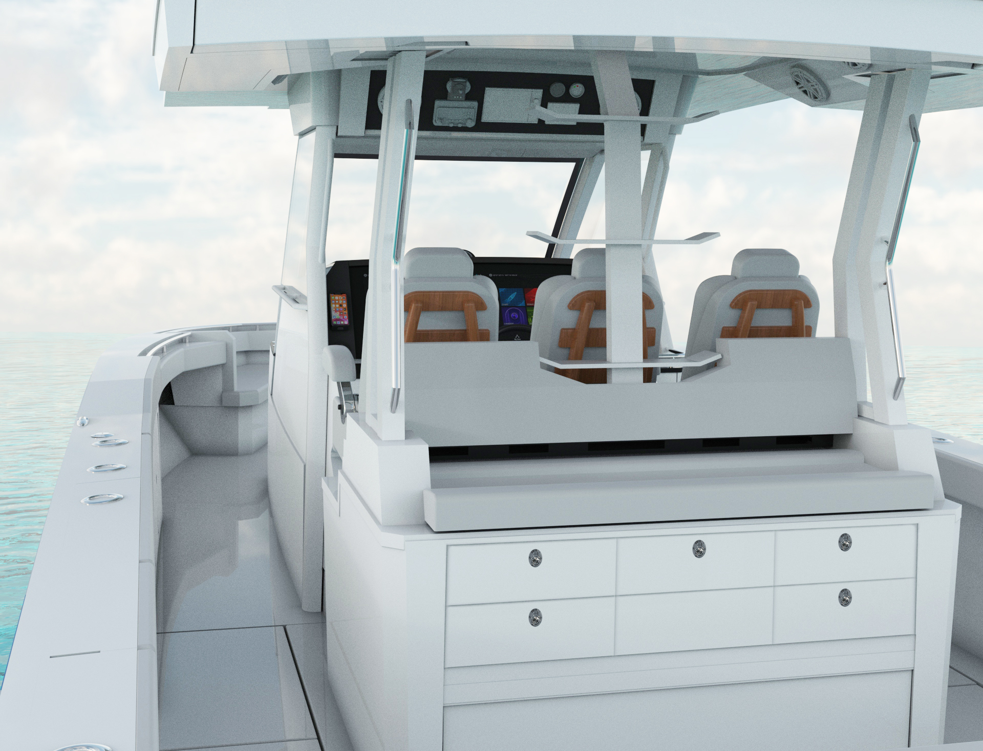 Formula Boat 387 with beautiful white interior