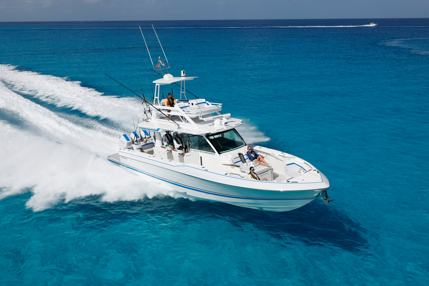 a boat that has the word fishing on it